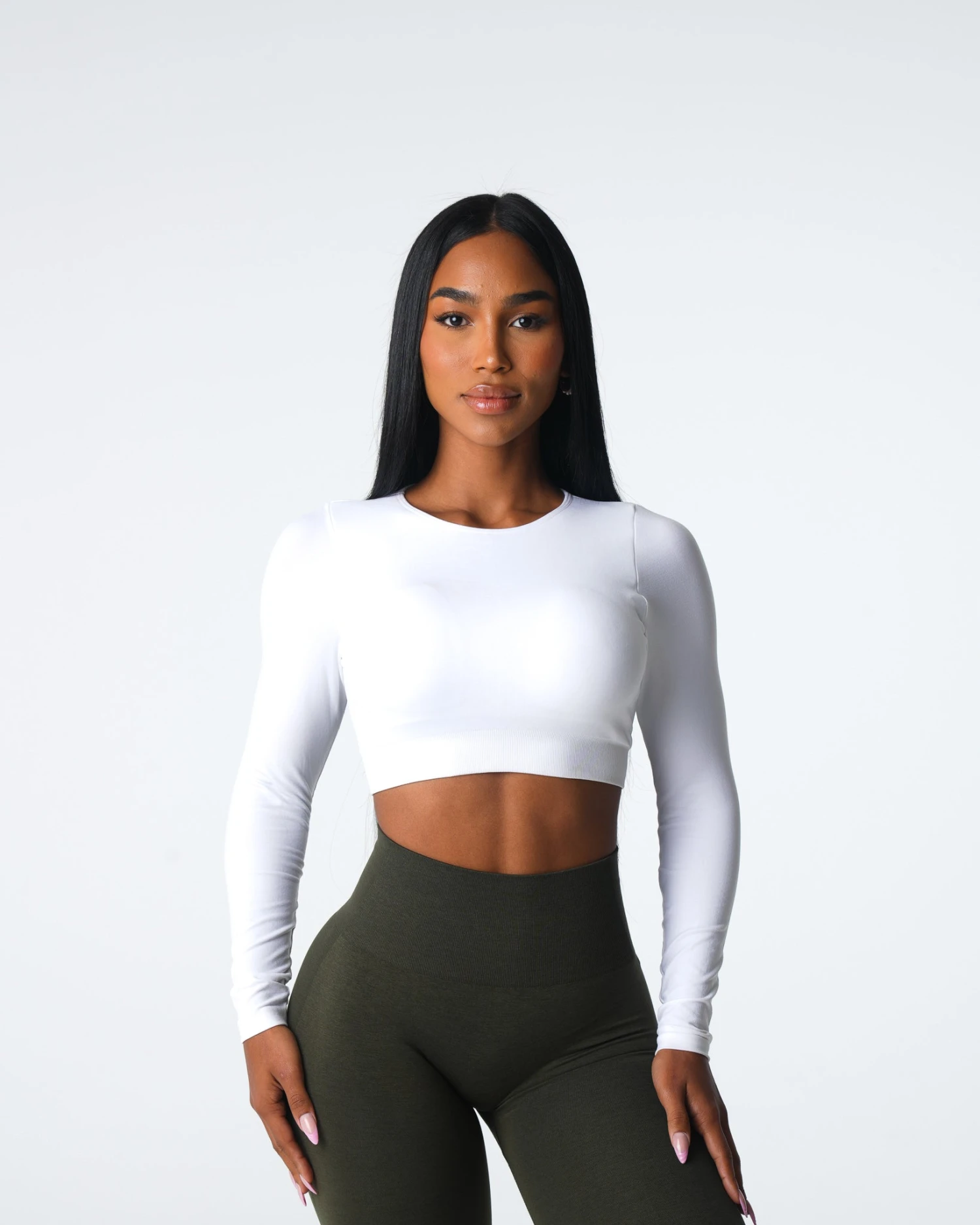White Journey Long Sleeve Seamless Bra Top 4 White Journey Long Sleeve Seamless Bra Top - Image 2