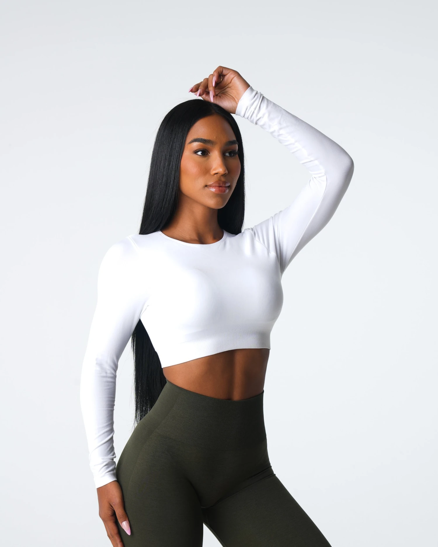 White Journey Long Sleeve Seamless Bra Top 5 White Journey Long Sleeve Seamless Bra Top - Image 3
