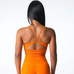 Pumpkin Spice Glimpse Ribbed Seamless Bra -NVGTN Store DSC07019