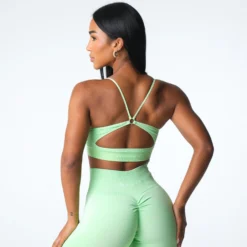 Pistachio Glimpse Ribbed Seamless Bra -NVGTN Store DSC07087