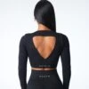 Black Journey Long Sleeve Seamless Bra Top -NVGTN Store DSC07153