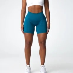 French Blue Solid Seamless Shorts -NVGTN Store DSC07363