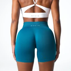 French Blue Solid Seamless Shorts -NVGTN Store DSC07369