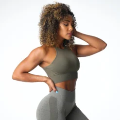 Khaki Green Embrace Seamless Bra -NVGTN Store DSC07481
