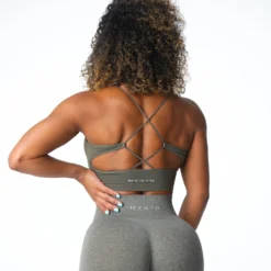 Khaki Green Embrace Seamless Bra -NVGTN Store DSC07484