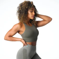 Khaki Green Resilience Seamless Bra -NVGTN Store DSC07486