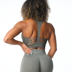 Khaki Green Resilience Seamless Bra -NVGTN Store DSC07489