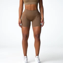 Toasted Almond Solid Seamless Shorts 8 Toasted Almond Solid Seamless Shorts -NVGTN Store DSC07503