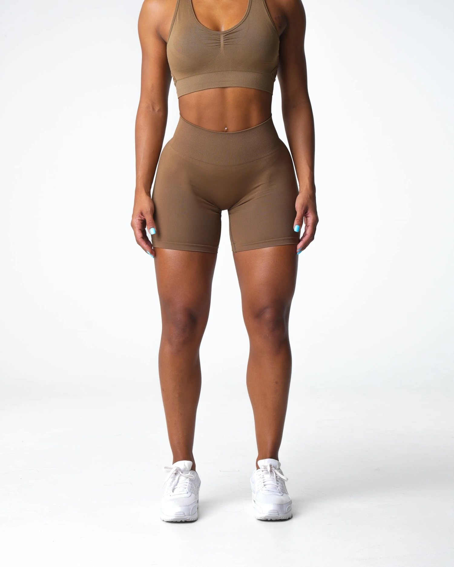 Toasted Almond Solid Seamless Shorts 5 Toasted Almond Solid Seamless Shorts - Image 3
