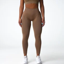 Toasted Almond Solid Seamless Leggings -NVGTN Store DSC07509