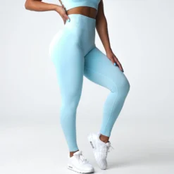Pastel Blue Scrunch Seamless Leggings -NVGTN Store DSC07524