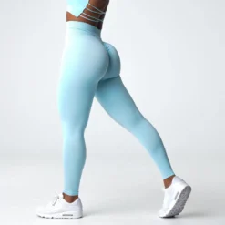 Pastel Blue Scrunch Seamless Leggings