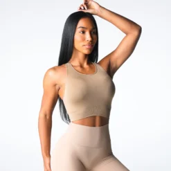 Beige Resilience Seamless Bra 8 Beige Resilience Seamless Bra -NVGTN Store DSC07848