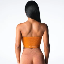 Terracotta Conquer Ribbed Seamless Bra -NVGTN Store DSC07863