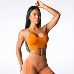 Terracotta Cascade Seamless Bra -NVGTN Store DSC07872