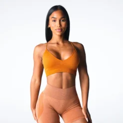 Terracotta Glimpse Ribbed Seamless Bra