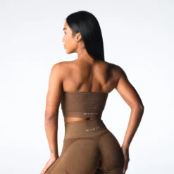 Mocha Conquer Ribbed Seamless Bra -NVGTN Store DSC07897