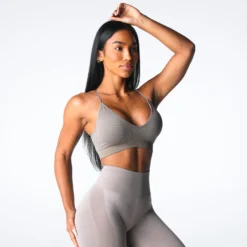 Taupe Glimpse Ribbed Seamless Bra -NVGTN Store DSC07902 fdb0e22e 51e3 4469 9568 865da50d98c8