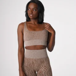 Mocha Zebra Eclipse Seamless Bra -NVGTN Store DSC08020