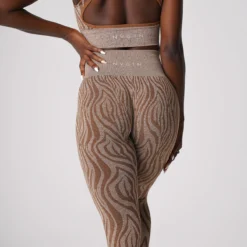 Mocha Zebra Seamless Leggings -NVGTN Store DSC08042