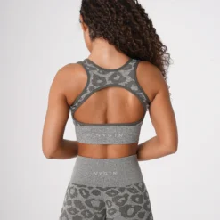 Khaki Green Leopard Eclipse Seamless Bra