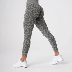 Khaki Green Leopard Seamless Leggings