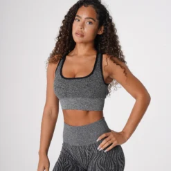 Black Speckled Zebra Eclipse Seamless Bra -NVGTN Store DSC08559