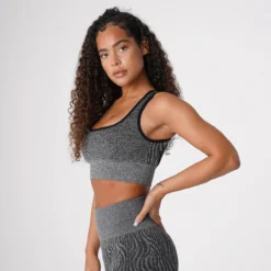 Black Speckled Zebra Eclipse Seamless Bra -NVGTN Store DSC08560