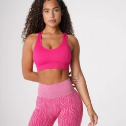 Fuchsia Galaxy Ribbed Seamless Bra -NVGTN Store DSC08623