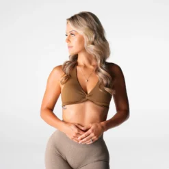 Mocha Stunner Seamless Halter Bra