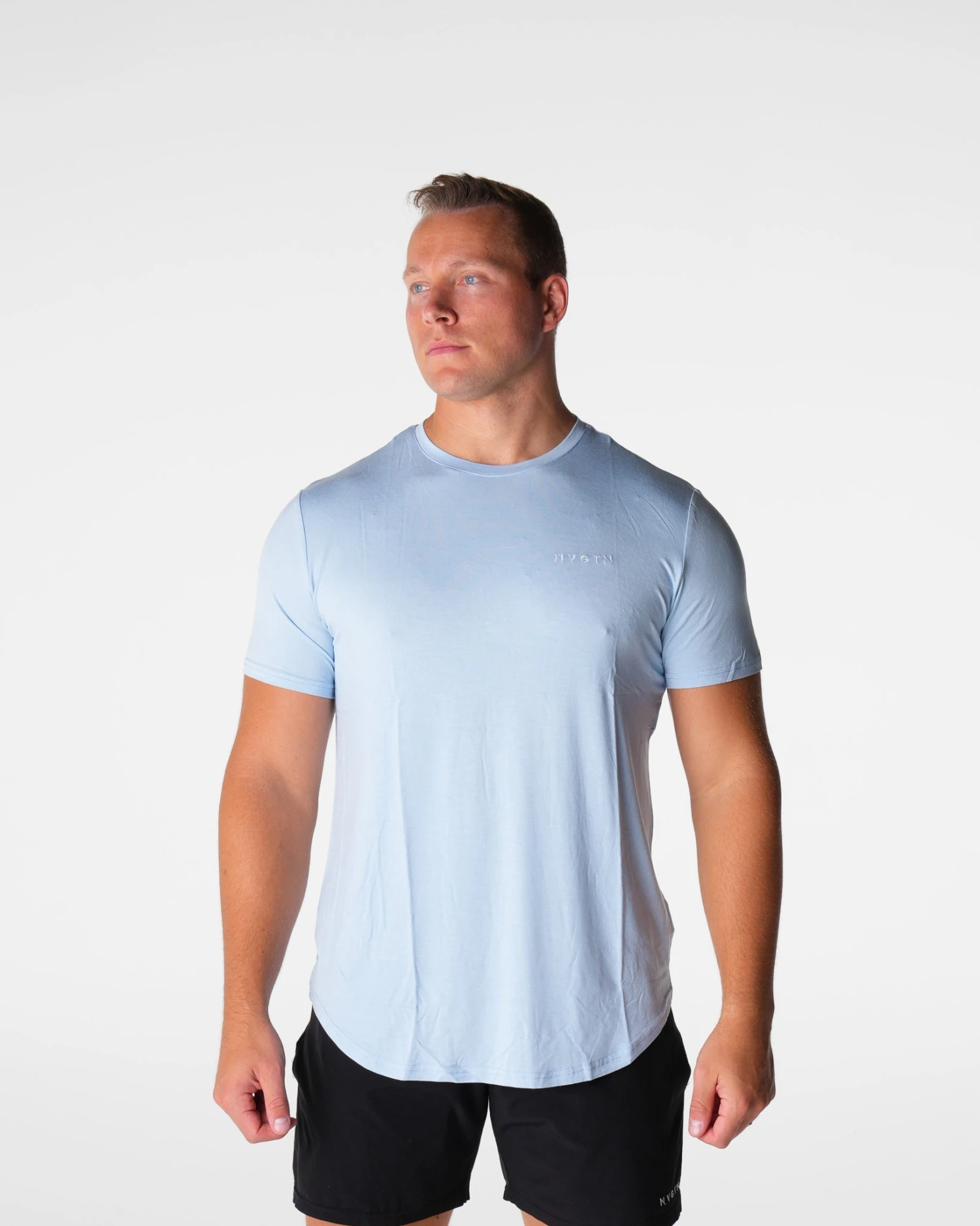 Sky Blue Tech Fitted Tee 3 Sky Blue Tech Fitted Tee