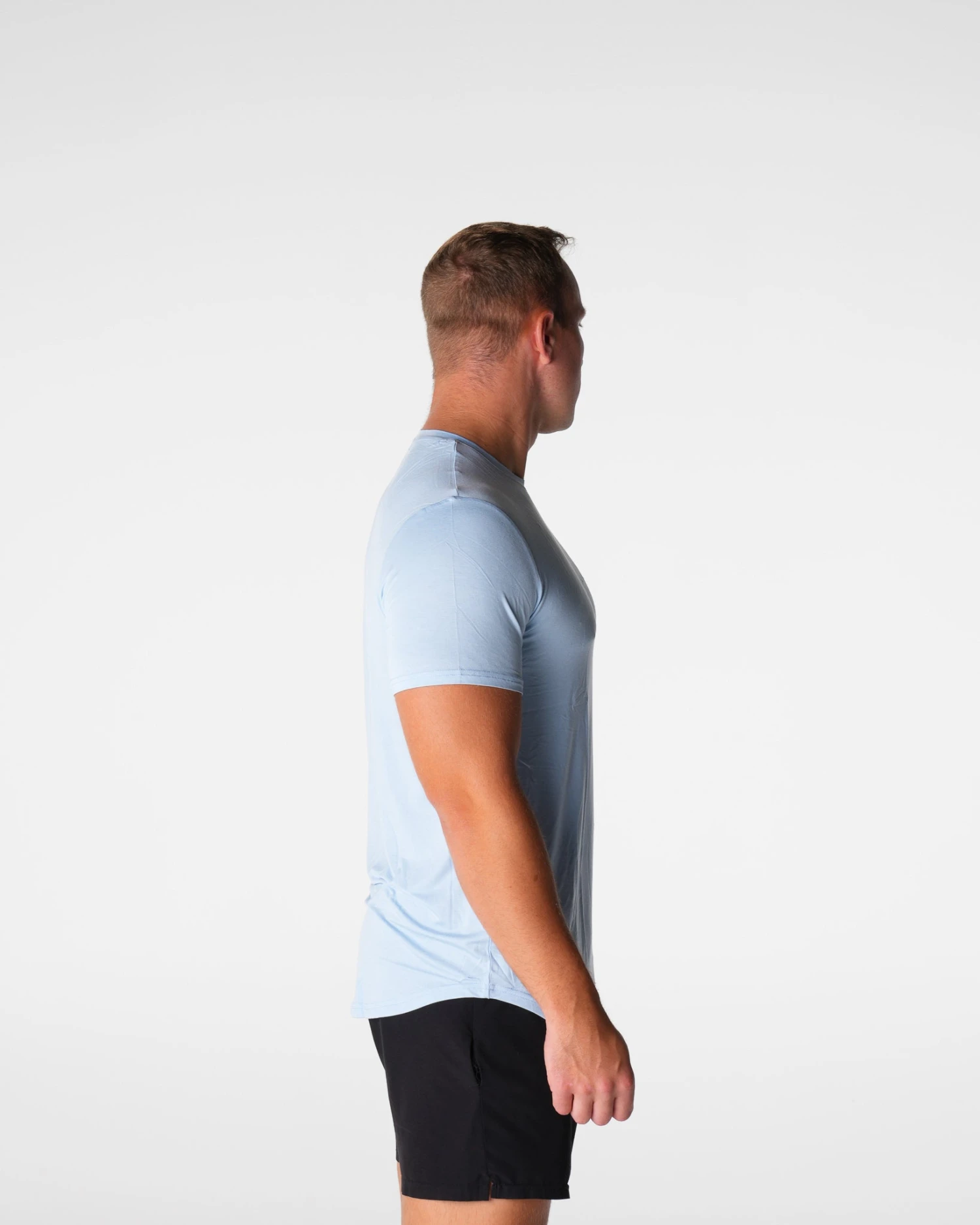 Sky Blue Tech Fitted Tee 5 Sky Blue Tech Fitted Tee - Image 3