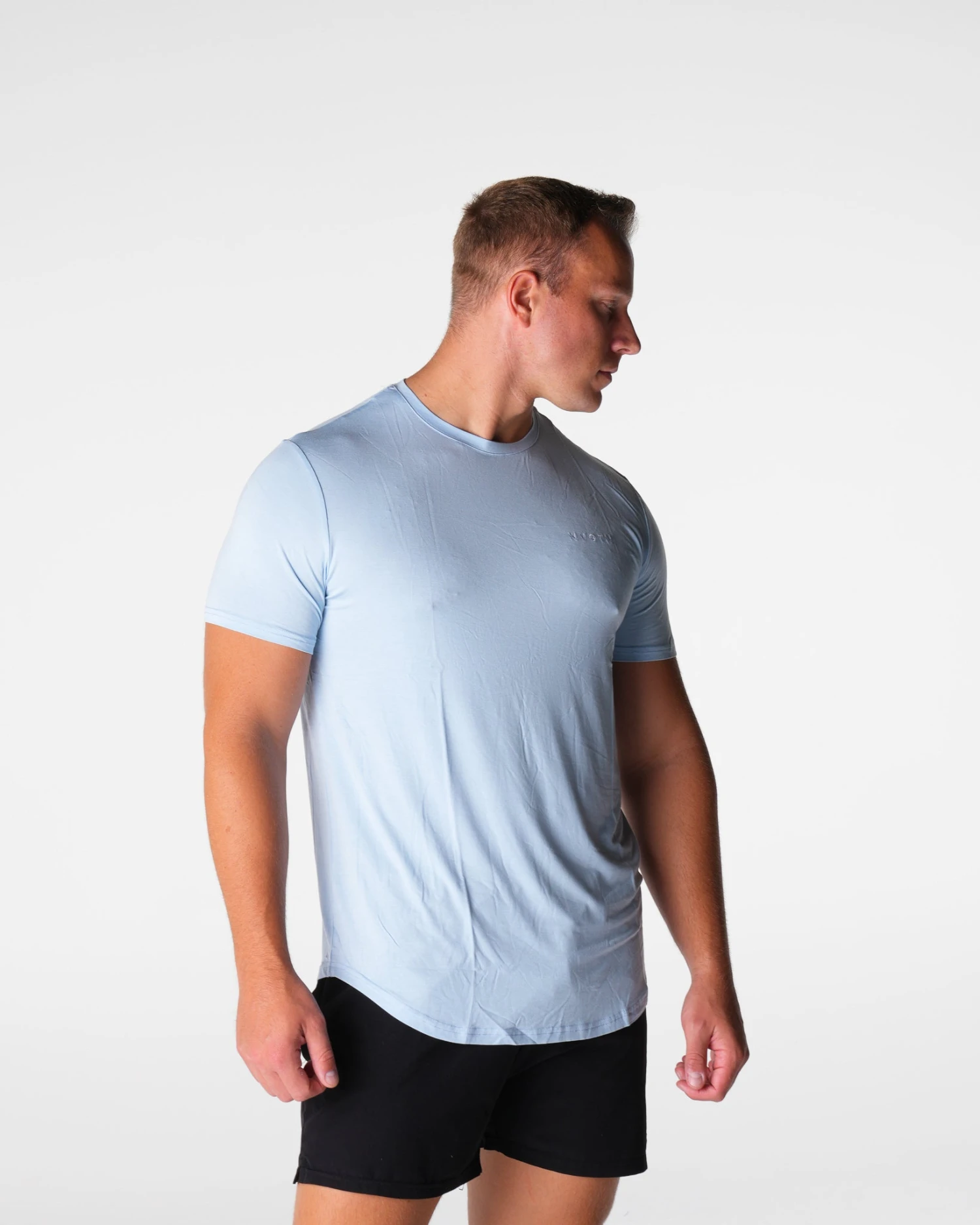 Sky Blue Tech Fitted Tee 6 Sky Blue Tech Fitted Tee - Image 4
