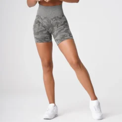 Khaki Green Camo Seamless Shorts -NVGTN Store DSC09040