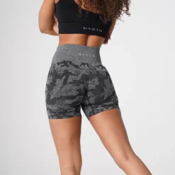 Black Camo Seamless Shorts -NVGTN Store DSC09059 1