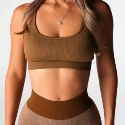 Mocha Wander Seamless Bra -NVGTN Store DSC09072