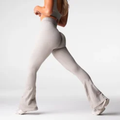 Driftwood Harmony Ribbed Seamless Flare Leggings -NVGTN Store DSC09090