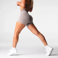 Taupe Knockout Seamless Shorts -NVGTN Store DSC09095