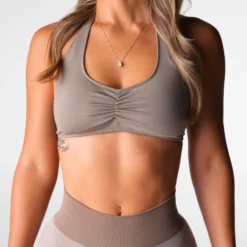 Taupe Comeback Seamless Halter Bra -NVGTN Store DSC09099