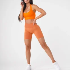 Burnt Orange Biker Shorts -NVGTN Store DSC09342