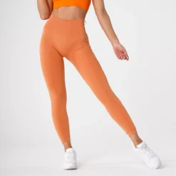 Sunset Orange Curve Seamless Leggings -NVGTN Store DSC09344