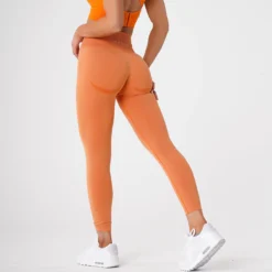 Sunset Orange Curve Seamless Leggings