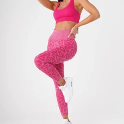 Fuchsia Leopard Seamless Leggings -NVGTN Store DSC09398