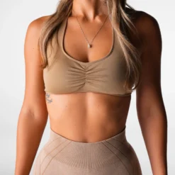 Beige Comeback Seamless Halter Bra -NVGTN Store DSC09426