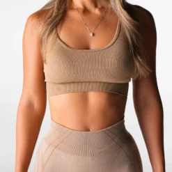 Beige Wander Seamless Bra -NVGTN Store DSC09430