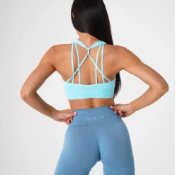 Aqua Galaxy Ribbed Seamless Bra