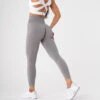 Light Grey Solid Seamless Leggings -NVGTN Store DSC09854